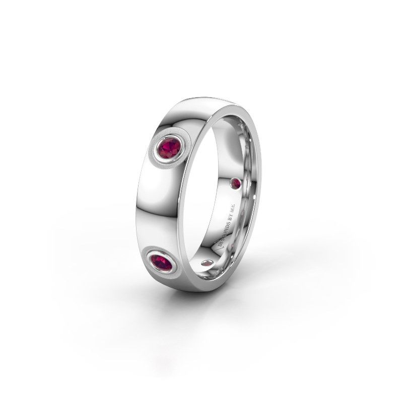 Image of Wedding ring WH0139L25BP<br/>950 platinum ±5x2 mm<br/>Rhodolite