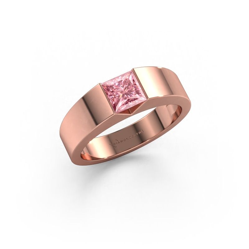 Engagement ring Arlena 1 585 rose gold pink lab grown diamond 4 mm