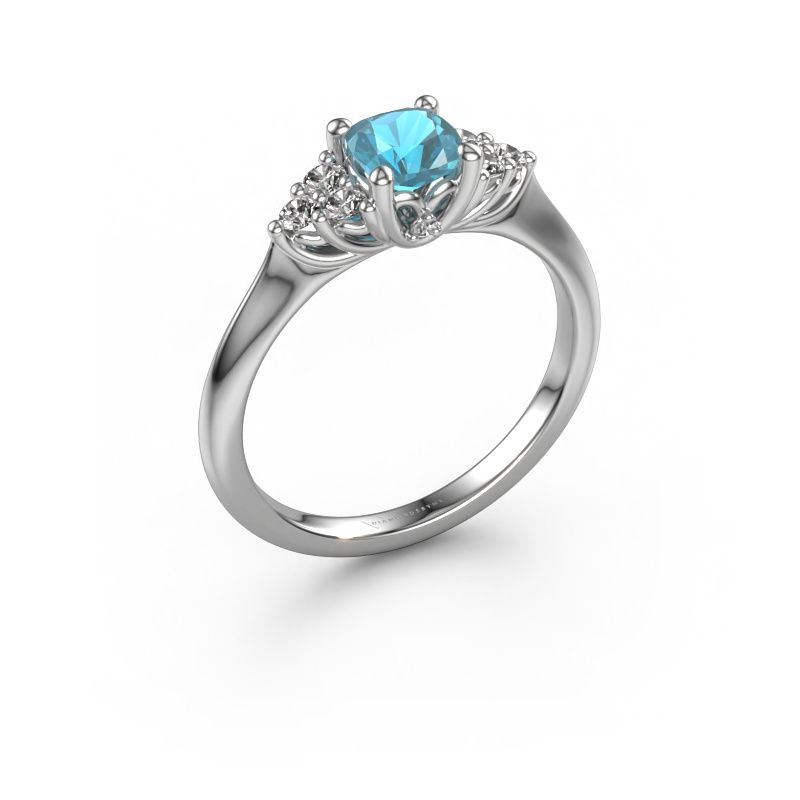 Engagement ring Felipa CUS 950 platinum blue topaz 5 mm