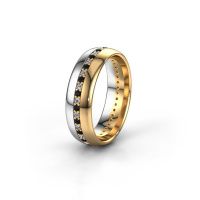 Image of Wedding ring WH0203L36AP<br/>585 white gold ±6x1.7 mm<br/>Black diamond