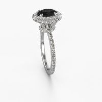 Image of Engagement ring Talitha OVL 950 platinum black diamond 1.794 crt