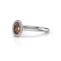 Image of Engagement ring seline ovl 1<br/>950 platinum<br/>Brown diamond 0.49 crt