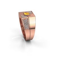 Afbeelding van Heren ring Rogier<br/>585 rosé goud<br/>Citrien 4 mm