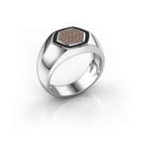 Image of Men's ring kris<br/>950 platinum<br/>brown diamond 0.248 crt