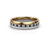 Image of Wedding ring WH0203L25BPM<br/>585 gold ±5x2 mm<br/>Black diamond 0.484 crt