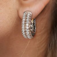 Image of Hoop earrings Danika 12.5 B 585 white gold brown diamond 2.307 crt
