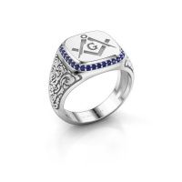 Image of Men's ring johan 2<br/>950 platinum<br/>Sapphire 1.2 mm