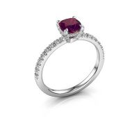 Image of Engagement ring saskia 1 cus<br/>585 white gold<br/>Rhodolite 5.5 mm