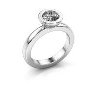 Image of Stacking ring Eloise Round 585 white gold zirconia 6 mm