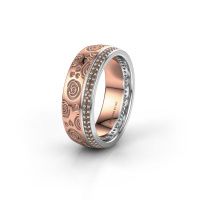 Image of Wedding ring WH2066L27D<br/>585 rose gold ±7x2.4 mm<br/>Brown diamond 0.295 crt