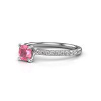 Image of Engagement Ring Crystal Cus 2<br/>585 white gold<br/>Pink sapphire 5 mm