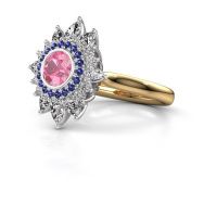 Image of Engagement ring Tianna 585 gold pink sapphire 5 mm