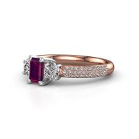 Image of Engagement Ring Marielle Eme<br/>585 rose gold<br/>Rhodolite 6x4 mm