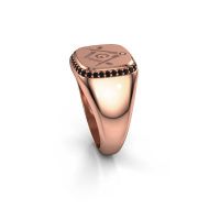 Image of Men's ring Johan<br/>585 rose gold<br/>Black diamond 0.306 crt