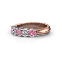 Afbeelding van Ring Lotte 5 585 rosé goud roze saffier 3 mm