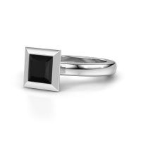 Image of Stacking ring Trudy Square 950 platinum black diamond 1.56 crt