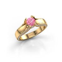 Afbeelding van Verlovingsring Jeanne 1<br/>585 goud<br/>Roze saffier 5 mm