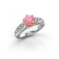 Image of Engagement ring shan<br/>585 white gold<br/>Pink sapphire 6 mm