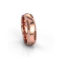 Image of Wedding ring WH2062L26BM<br/>585 rose gold ±6x2 mm<br/>Brown diamond