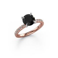 Image of Engagement Ring Crystal Rnd 2<br/>585 rose gold<br/>Black Diamond 2.13 Crt
