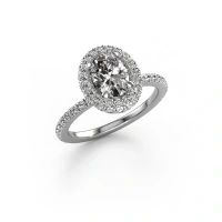 Image of Engagement ring Talitha OVL 585 white gold lab grown diamond 1.444 crt