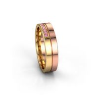 Image of Wedding ring WH0213L15AP<br/>585 rose gold ±5x1.7 mm<br/>Pink sapphire