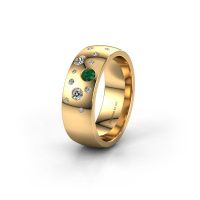 Afbeelding van Trouwring WH0141L26BP 585 goud smaragd ±7x2 mm