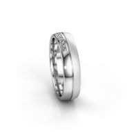 Image of Wedding ring WH0209L25APM<br/>585 white gold ±5x1.7 mm<br/>Zirconia