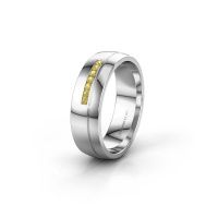Afbeelding van Trouwring WH0308L26AP 950 platina gele saffier ±6x1.7 mm