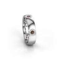 Image of Wedding ring WH0139L25BP<br/>585 white gold ±5x2 mm<br/>Smokey quartz