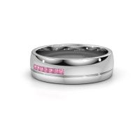 Image of Wedding ring WH0308L26AP<br/>950 platinum ±6x1.7 mm<br/>Pink sapphire