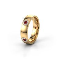 Afbeelding van Trouwring WH0139L25BP 585 goud granaat ±5x2 mm