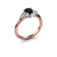 Afbeelding van Verlovingsring Felipa per 585 rosé goud zwarte diamant 1.115 crt