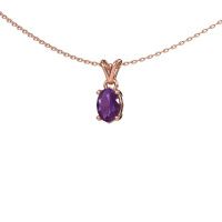 Image de Collier Lucy 1<br/>585 or rose<br/>Améthyste 7x5 mm