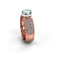 Afbeelding van Belofte ring Benthe 585 rosé goud aquamarijn 5 mm