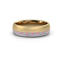 Afbeelding van Trouwring WH0303L36BMP 585 goud roze saffier ±6x2 mm