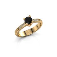 Afbeelding van Verlovingsring Mei 585 goud zwarte diamant 0.529 crt