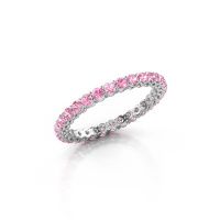 Image of Stackable ring Michelle full 2.0 950 platinum pink sapphire 2 mm