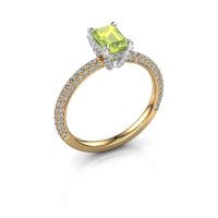 Image of Engagement ring saskia eme 2<br/>585 gold<br/>Peridot 6.5x4.5 mm