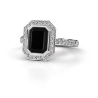 Afbeelding van Verlovingsring Noud 2 EME<br/>950 platina<br/>zwarte diamant 2.454 crt