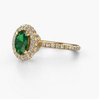 Image of Engagement ring Talitha OVL 585 gold emerald 7x5 mm