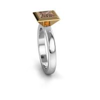 Image of Stacking ring Trudy Square 585 white gold brown diamond 1.30 crt