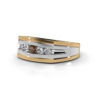 Image de Bague pour homme Huub<br/>585 or jaune<br/>Quartz fumé 3.7 mm