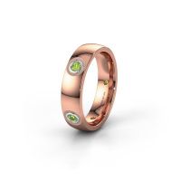 Image of Wedding ring WH0139L25BP<br/>585 rose gold ±5x2 mm<br/>Peridot
