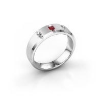 Image of Men's ring Justin 925 silver ruby 2.5 mm