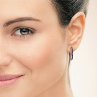 Bild von Creole jackie 15 mm b<br/>585 Gold<br/>Saphir 2 mm