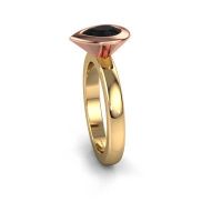 Image of Stacking ring Trudy Pear 585 gold black diamond 1.00 crt