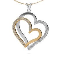 Image de Collier Cathy<br/>585 or blanc<br/>Diamant synthétique 1.15 crt