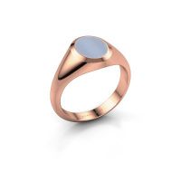Afbeelding van Pinkring Herman 1<br/>585 rosé goud<br/>Licht blauwe lagensteen 10x8 mm