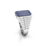 Image of Signet ring Stephan 2 585 white gold sapphire 0.9 mm